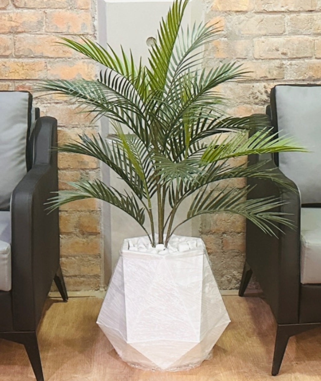 White Diamond Planter — Modern Faceted Statement Pot